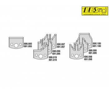 Garnitura rezkalne glave s 6 profili HSS nožev in omejilci 693.013.01 in 693.013.02