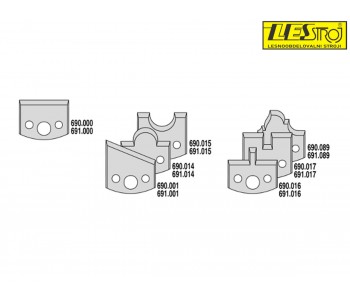 Cutter head set CMT with interchangeable HSS knives and limiters 693.013.04 and 693.013.05