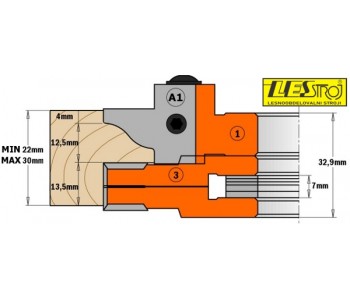 Glava za glodanje za izradu unutarnjih vrata CMT 694.015 debljine 37 - 48 mm