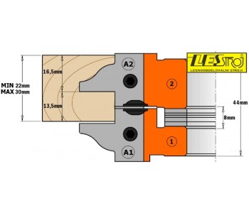 Profile and counter profile cutter head to make doors and furniture CMT 694.015 thickness 37-48 mm