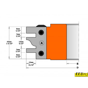 Cutter head for making furniture doors CMT 694.014 D120 mm