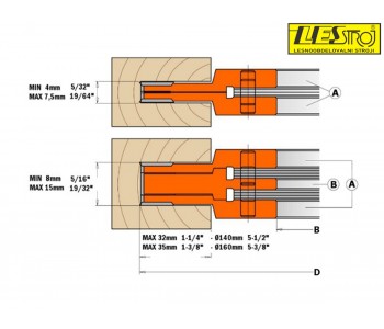 Adjustable grooving cutter head CMT 694.001 D140 mm 4+4z