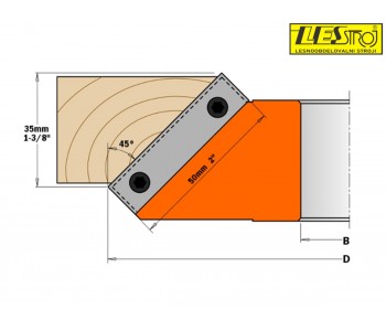 Cutter head CMT 694.002 45° D150 H35 mm