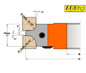 Glava za glodanje s dvostrukim vanjskim radijusom CMT 694.003 R 5 / R 10 D113 mm