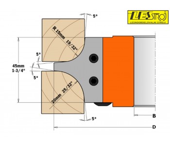 Glava za glodanje s dvostrukim vanjskim radijusom CMT 694.004 R15/R20 D132 mm