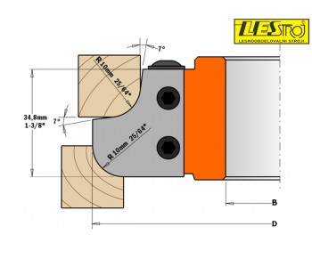 Glava za glodanje s dvostrukim radijusom CMT 694.007 R10/R10 D121 mm