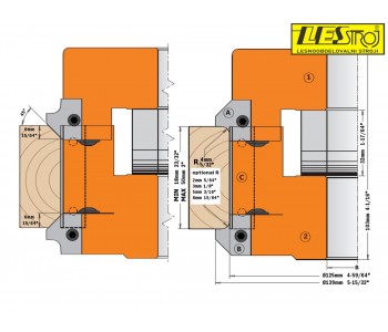 Cutting head adjustable CMT 694.005 R4/45° H18-50 mm