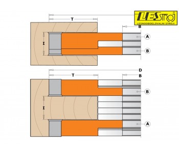 2-piece adjustable grooving cutter head CMT 694.021 D150x14-27 mm