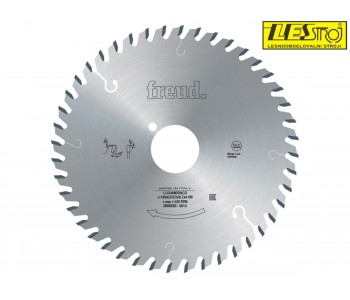 Saw blades for crosscutting wooden composites and panels