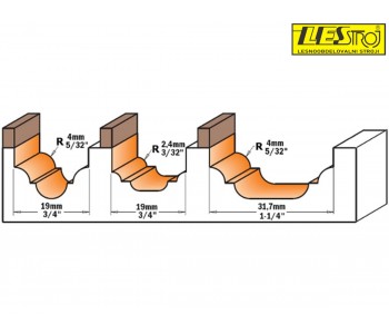 Plunge ogee bits with top bearing 748 and 948