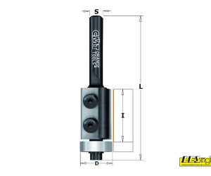 Flush trim router bit with bearing – interchangeable blades