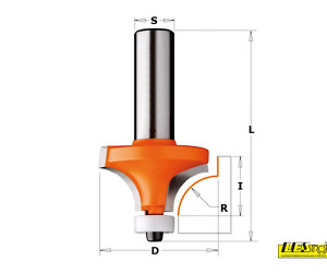 Roundover bits and solid surface rounding over bits with bearing