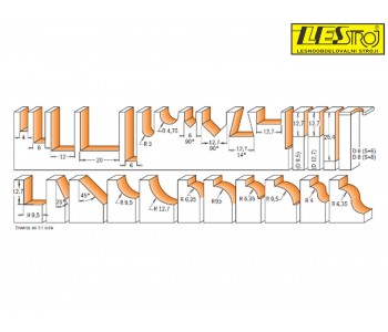 Bit set for router 900.003.00, 26-piece