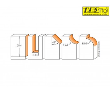 5-piece straight and profile bit set 900.005.03