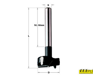 Boring bits with parallel shank CMT 512 HW for WOOD and wood based material (14-70 mm)