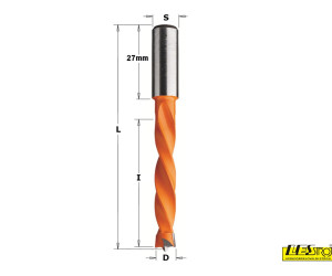 4 flute dowel drill bits HW 373 - cutting length 50 mm, total length 85 mm