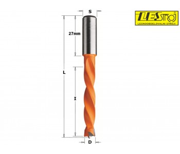 4 flute dowel drill bits HW 373 - cutting length 50 mm, total length 85 mm