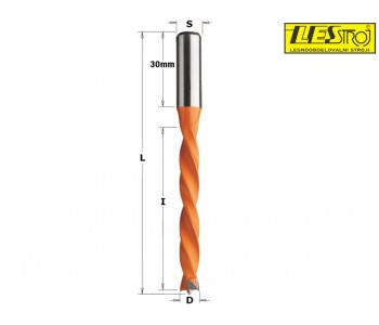 4 flute dowel drill bits HW 372 - cutting length 65 mm, total length 105 mm