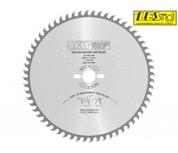 Saw blades with concave teeth for laminated panels - two-sided melamine