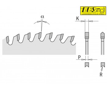 Saw blades with concave teeth for laminated panels - two-sided melamine