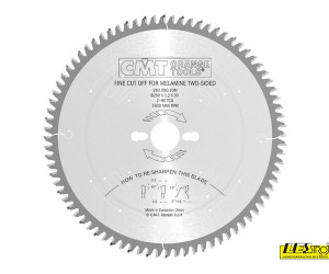 Fine cut-off saw blades with negative rake teeth to cut laminated panels - two-sided melamine