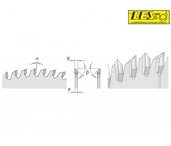 Fine cut-off saw blades with negative rake teeth to cut laminated panels - two-sided melamine