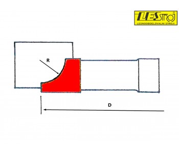 Cutter head with external radius – a quarter of circle