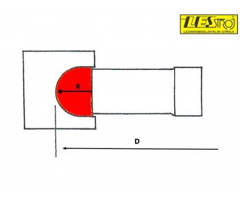 Cutter head with internal radius – semicircle (slot)