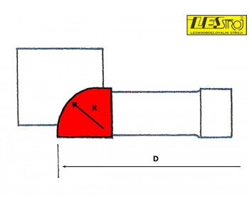 Cutter head with internal radius – a quarter of circle