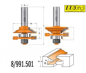 Rail and stile router bit set 991.501/502/503