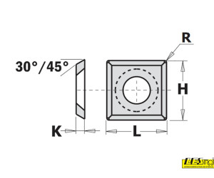 Square interchangeable HW blades with chamfered corners CMT 790