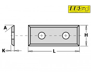 Rectangular interchangeable HW blades with four blades and two boreholes 790 CMT