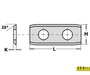 Interchangeable HW blades with rounded edges and two internal boreholes 790 CMT