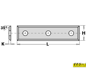 Interchangeable HW blades with three internal boreholes 790 CMT