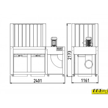Dust extraction unit SAF Teknik E-6500, airflow 6500 m³/h