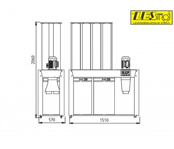 Odsesovalna naprava SAF Teknik S-2500T, pretok 2500 m3/h