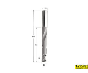 Spiral bit with insert knives and chipbreaker for locksets CMT 662.160.11