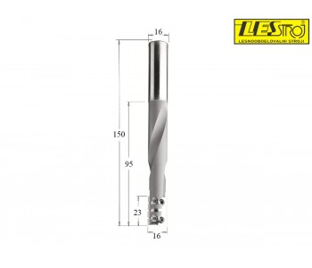 Spiral bit with insert knives and chipbreaker for locksets CMT 662.160.11