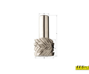 Diamond router bit 145 with large diameter and spiral angle 40°
