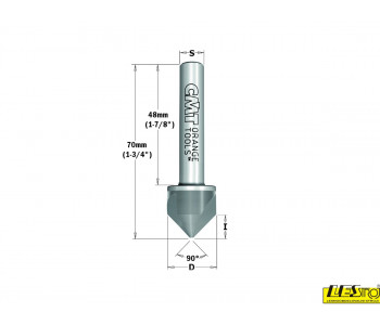 Countersink 90° with parallel shank CMT 521.002.11 HM