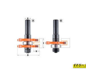 Adjustable tongue and groove bit set CMT 900.126.11