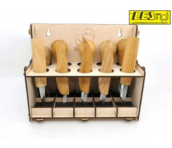 Set of carving chisels with stand S52