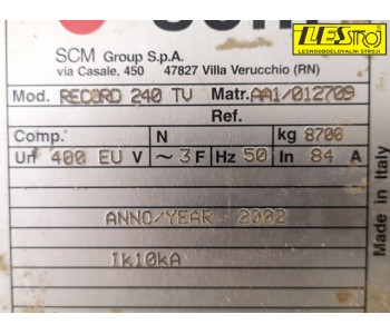 CNC STROJ SCM RECORD 240TV - L.2002- rabljen stroj