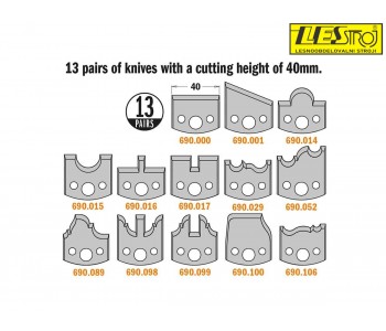 Cutter head set CMT without limiters with 13 pairs of HSS knives 692.013.03