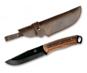 BSH4 Dusk – Nož iz ogljikovega jekla z orehovim ročajem z usnjenim ovojem
