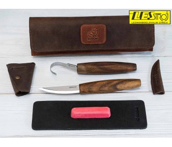 Luxury Spoon Carving Set with Walnut Handles - S01X Brown