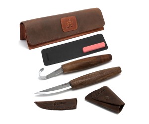 Luxury Spoon Carving Set with Walnut Handles - S01X Brown