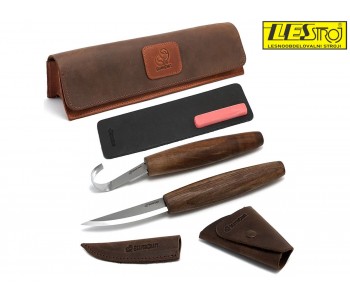 Luxury Spoon Carving Set with Walnut Handles - S01X Brown