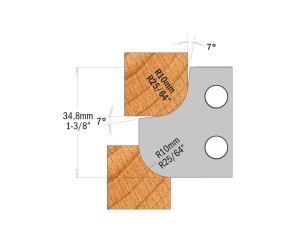 695.007 Replacement blades for making grooves and rounded edges
