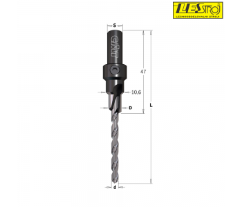 Confirmat drill bit with countersink